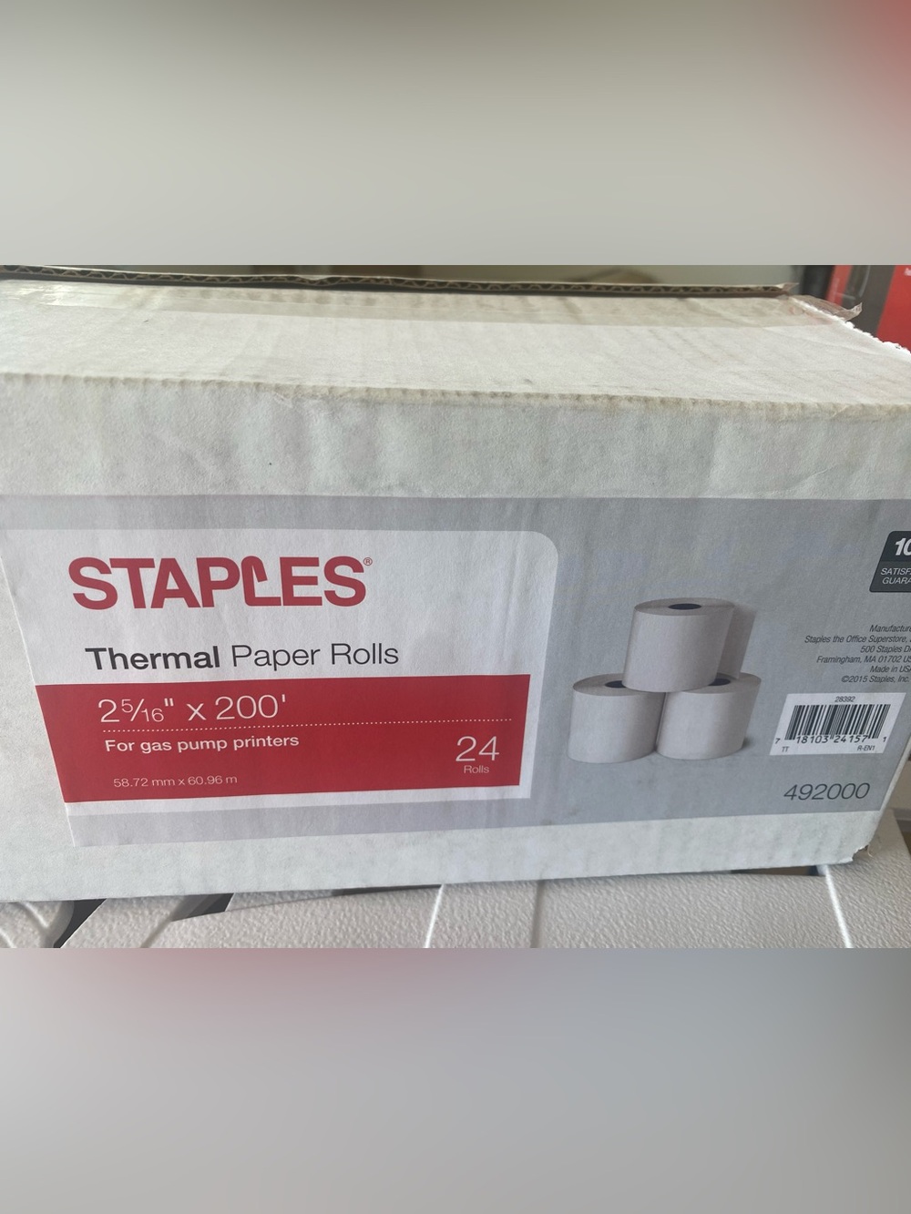 New Staple White Thermal Paper Rolls - 24 Pack